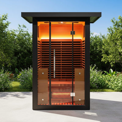2-Person Outdoor Full-Spectrum Infrared Sauna with Wi-Fi, 1750W