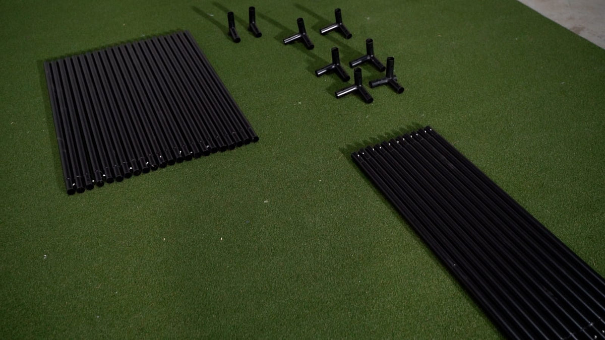 GolfBays SimBox Golf Hitting Enclosure with PRO+ Premium Impact Screen & Side Barriers