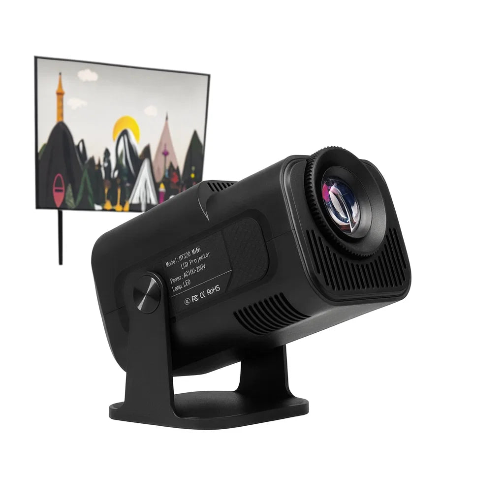 Outdoor LED Projector Built for Backyard Cinema, LCD Technology, Wide Voltage Compatibility, Portable Design