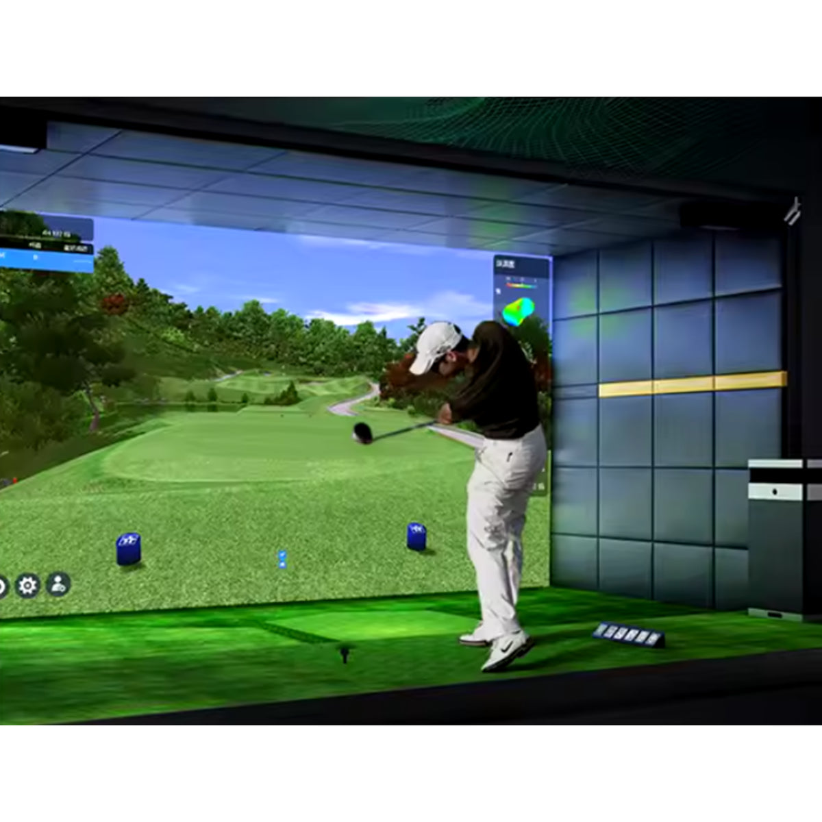Golf Simulator Built for Home Practice, 4K Ultra HD Projection, 40 Championship Courses, Real-Time Swing Analysis