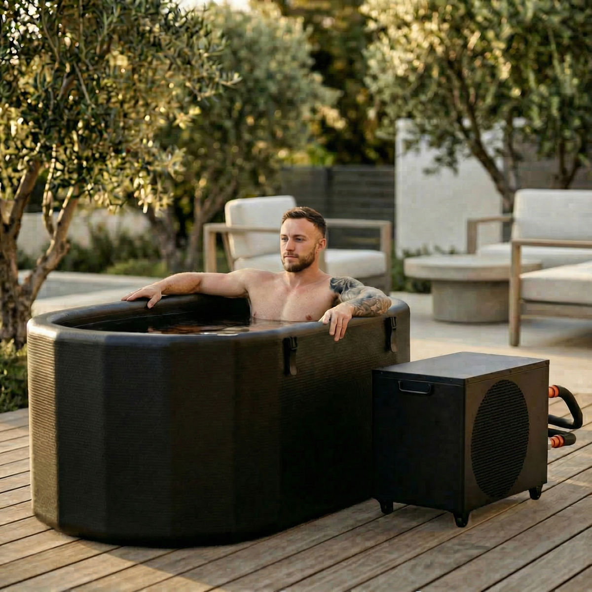 XXL Inflatable Cold Plunge Tub, 216-Gallon Capacity, Chiller Compatible