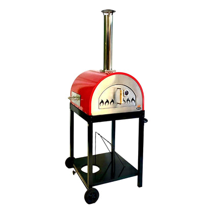 WPPO Traditional 25-Inch Dual-Fuel Pizza Oven with Gas Attachment, Wood and Gas Powered
