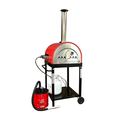 WPPO Traditional 25-Inch Dual-Fuel Pizza Oven with Gas Attachment, Wood and Gas Powered