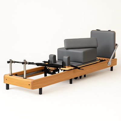 Pilates Reformer Built for Studio Performance, Aircraft-Grade Aluminum Frame, Whisper-Quiet 8-Wheel Carriage
