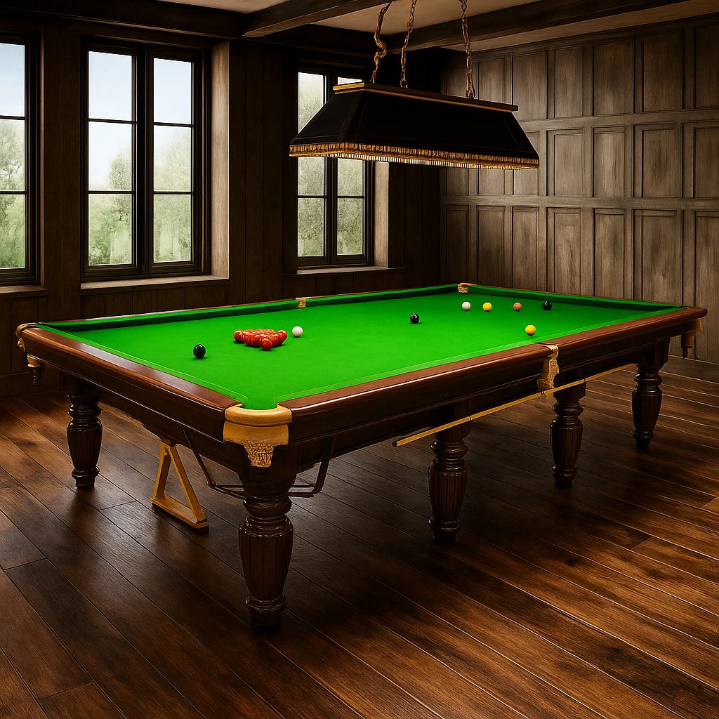 Snooker Table Built for Tournament Play, 45mm Italian Slate, Hand-Finished Hardwood, Regulation Size