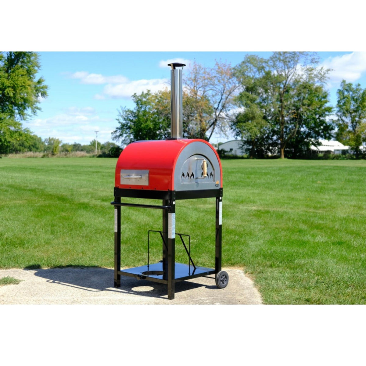 WPPO Traditional 25-Inch Dual-Fuel Pizza Oven with Gas Attachment, Wood and Gas Powered