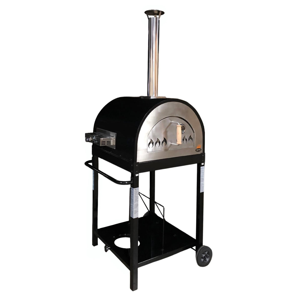 WPPO Traditional 25-Inch Dual-Fuel Pizza Oven with Gas Attachment, Wood and Gas Powered