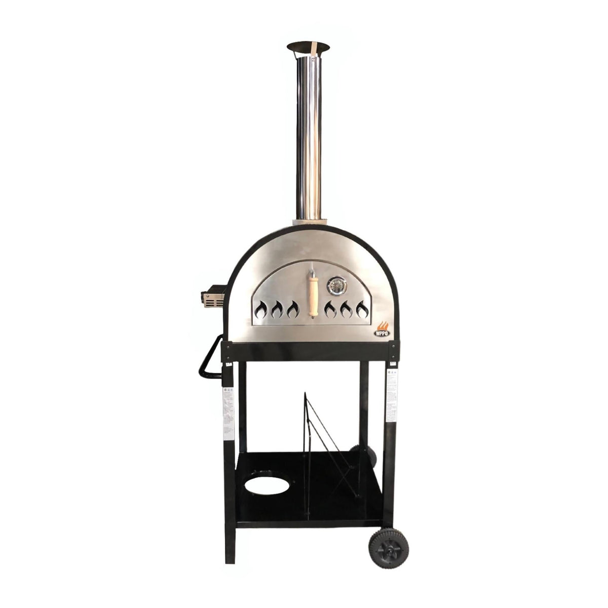 WPPO Traditional 25-Inch Dual-Fuel Pizza Oven with Gas Attachment, Wood and Gas Powered