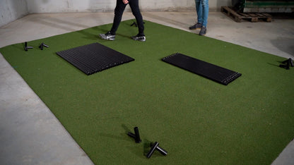 GolfBays SimBox Golf Hitting Enclosure with PRO+ Premium Impact Screen &amp; Side Barriers