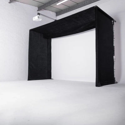 GolfBays Lux Golf Simulator Hitting Enclosure – 12ft 4in Wide