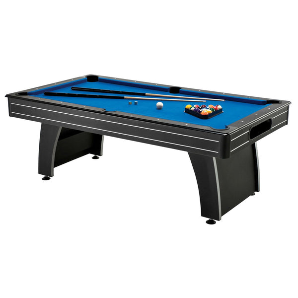 7 Ft Blue Top Pool Table with Ball Return