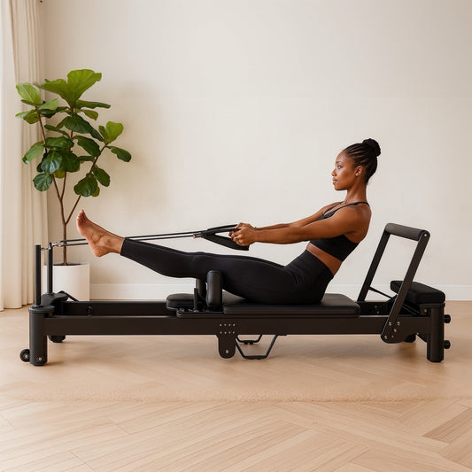 Luraush Pilates Reformer with Adjustable Headrest, Jump Board &amp; Accessories