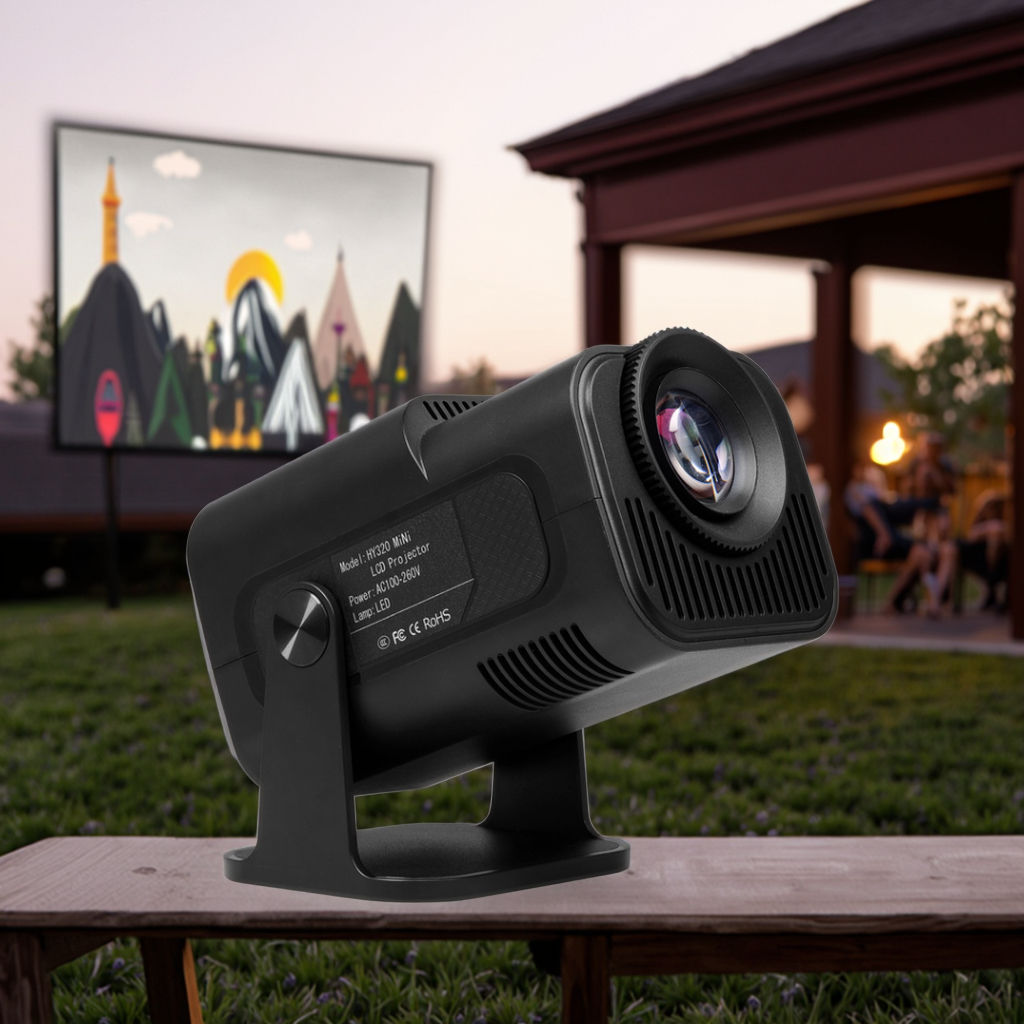 Outdoor LED Projector Built for Backyard Cinema, LCD Technology, Wide Voltage Compatibility, Portable Design