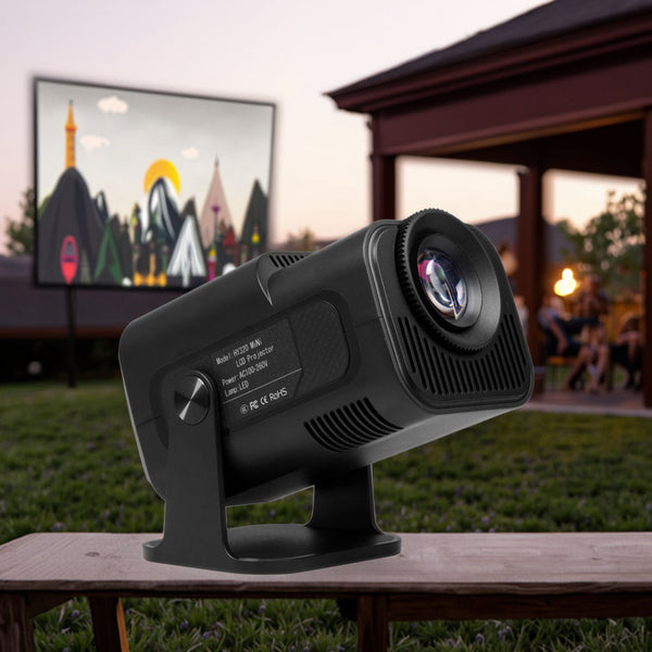 Outdoor LED Projector Built for Backyard Cinema, LCD Technology, Wide Voltage Compatibility, Portable Design