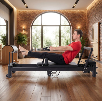 Luraush Pilates Reformer with Adjustable Headrest, Jump Board &amp; Accessories