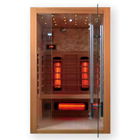 Infrared Sauna Cabin Built for Home Wellness, Multi-Zone Heating, FSC Certified Hemlock, Glass Door Design