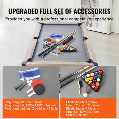 3-in-1 Billiard Pool Table, Table Tennis Table and Dining Table