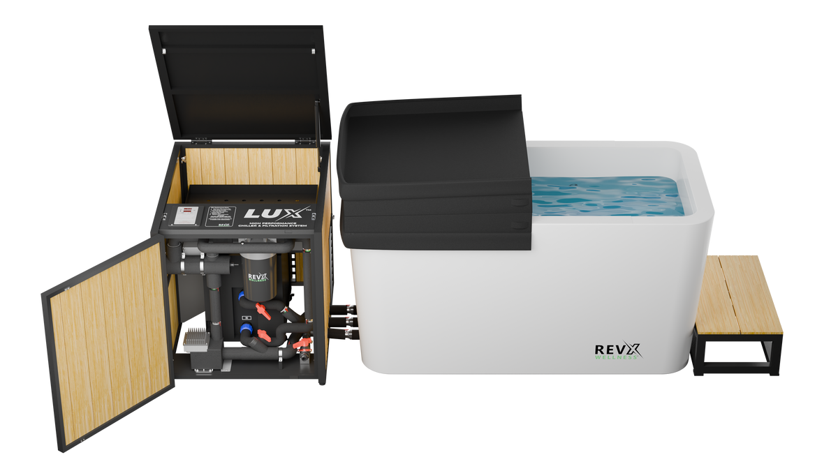 X Tub Acrylic Cold Plunge System with LUX 1.5 HP Chiller and Filtration